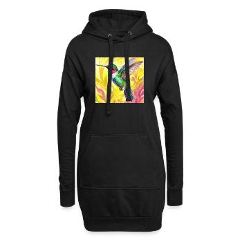 Kolibri - Hoodie-Kleid - Schwarz - Vorne