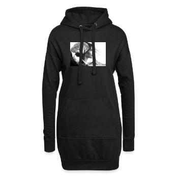 Proche de la nature - Sweat-shirt à capuche long Femme - noir - Devant