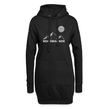 Hochwanner Bergsilhouette Mond - Hoodie-Kleid - Schwarz - Vorne