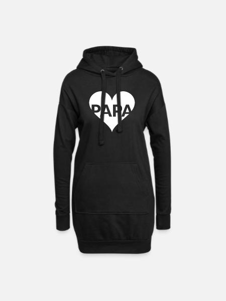 PAPA Herzliebe Design - Hoodie-Kleid - Schwarz