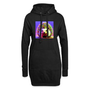 Igel - Hoodie-Kleid - Schwarz - Vorne