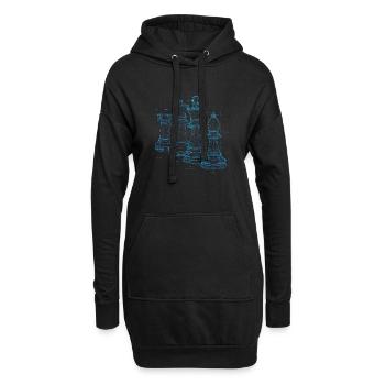 Schach Blueprint für Männer Geschenk - Hoodie-Kleid - Schwarz - Vorne
