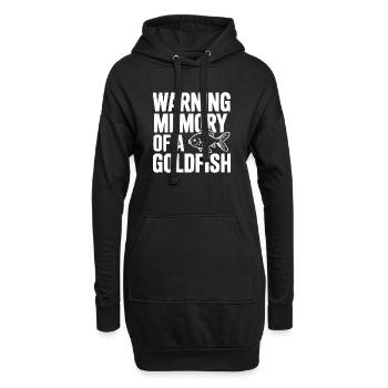 Avertissement : Souvenir d’un poisson rouge - Sweat-shirt à capuche long Femme - noir - Devant