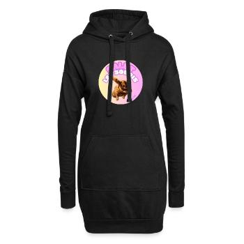 Salut les souris #loulou - Sweat-shirt à capuche long Femme - noir - Devant