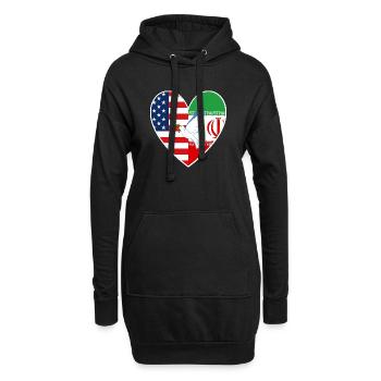 USA Iran Colombe de l’amour de la paix - Sweat-shirt à capuche long Femme - noir - Devant