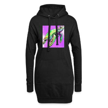 tortue - Sweat-shirt à capuche long Femme - noir - Devant