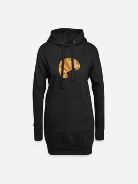 Illustration de croissant pour le petit-déjeuner - Sweat-shirt à capuche long Femme - noir