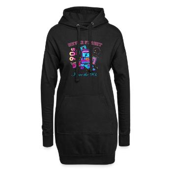 Retro 90er vergisst niemals - Hoodie-Kleid - Schwarz - Vorne