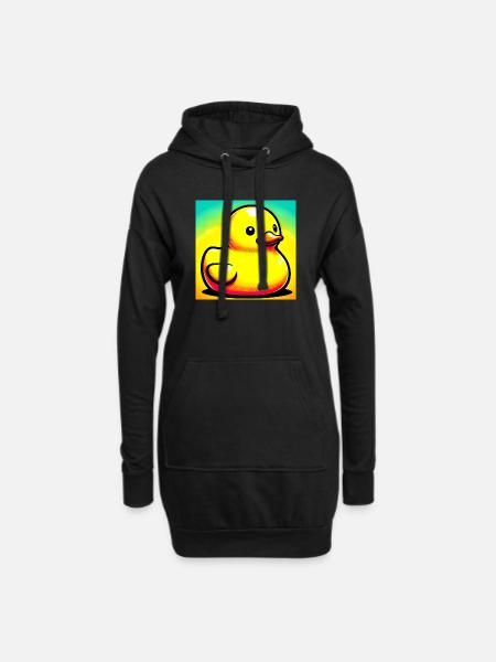 Ente Ente Ente Ente Ente - Hoodie-Kleid - Schwarz