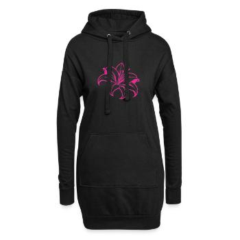Fleur de lys - Sweat-shirt à capuche long Femme - noir - Devant