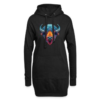 Bison - Sweat-shirt à capuche long Femme - noir - Devant