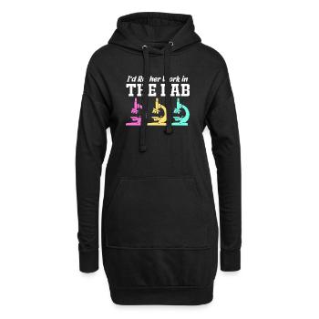 Laboratoire Biologie Chimie Microscope Laboratoire - Sweat-shirt à capuche long Femme - noir - Devant