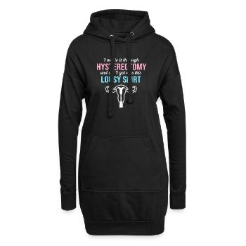 Hystérectomie ovarienne Utérus Utérus - Sweat-shirt à capuche long Femme - noir - Devant