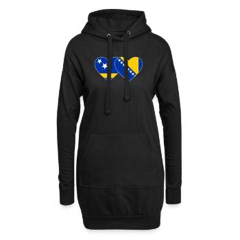Curaçao_Bosnien_Flagge_Herz - Sweat-shirt à capuche long Femme - noir - Devant