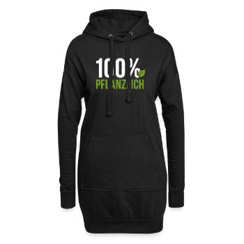 100% Pflanzlich - Vegan Geschenkidee - Hoodie-Kleid - Schwarz - Vorne