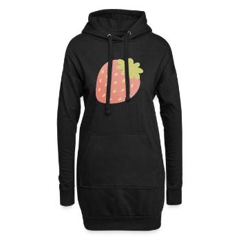 Pastel Strawberry Minimal - Hoodie-Kleid - Schwarz - Vorne