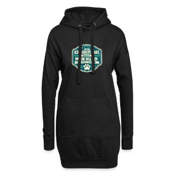 Du travail acharné pour mon chien - Sweat-shirt à capuche long Femme - noir - Devant