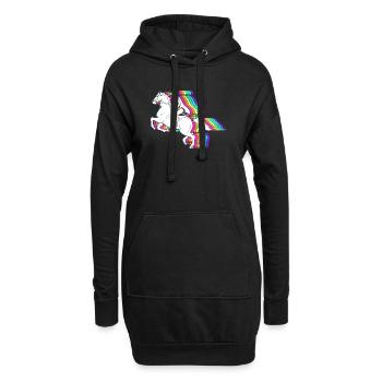 Pferderennen - Hoodie-Kleid - Schwarz - Vorne