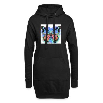 papillon - Sweat-shirt à capuche long Femme - noir - Devant