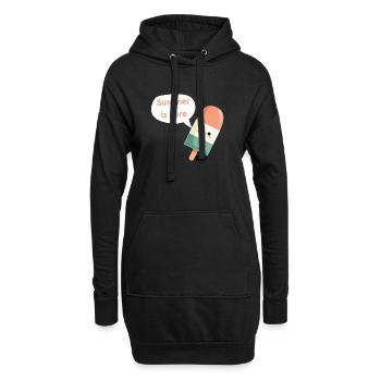 L’été est là - Sweat-shirt à capuche long Femme - noir - Devant