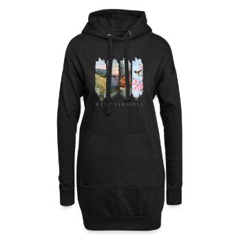 West Virginia Travel – Wild & Wonderful Hills - Hoodie-Kleid - Schwarz - Vorne