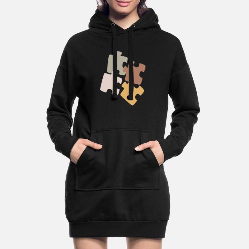 Variété de Patchwork de Puzzles Sweat-shirt à capuche long Femme