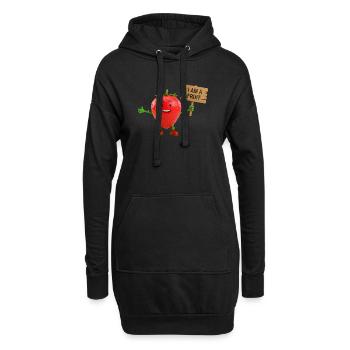 Strawberry with a sign - Hoodie Dress - black - Front