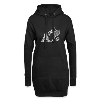 Chemise du tournoi de tennis de Paris, mode rétro de tennis - Sweat-shirt à capuche long Femme - noir - Devant