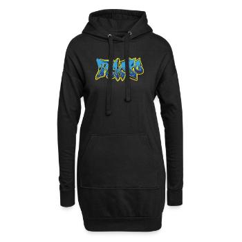 Cool Graffiti Tokyo Blue - Hoodie-Kleid - Schwarz - Vorne