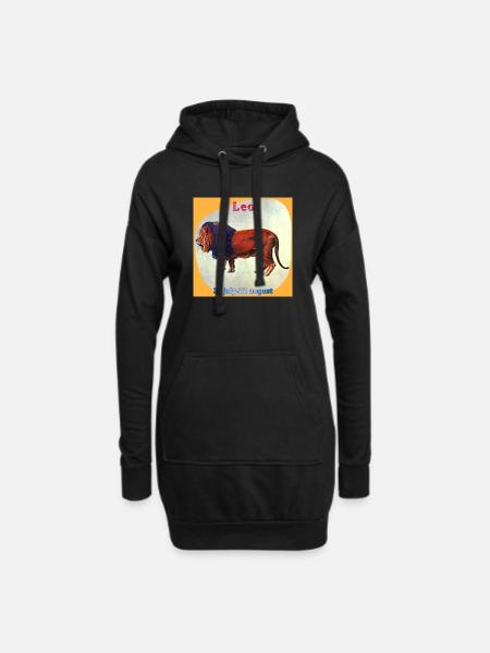 Löwe - Hoodie-Kleid - Schwarz