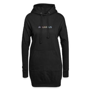 Pastell-Wassermann-Gradiententypografie - Hoodie-Kleid - Schwarz - Vorne