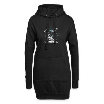 Un rat de bibliothèque d’astronaute qui lit sur la lune - Sweat-shirt à capuche long Femme - noir - Devant