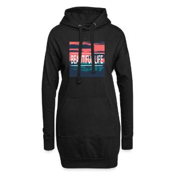 Beautiful Life Beach - Hoodie-Kleid - Schwarz - Vorne