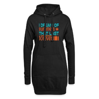 Dream of summer forever - Hoodie-Kleid - Schwarz - Vorne