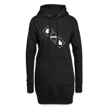 Marius Diamant Logo Vogel - Hoodie-Kleid - Schwarz - Vorne
