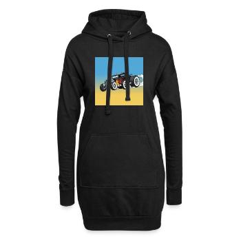Hot Rod à Flammes Cartoon - Sweat-shirt à capuche long Femme - noir - Devant