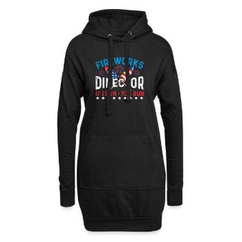 Feuerwerksdirektor, wenn ich Humor USA leite, - Hoodie-Kleid - Schwarz - Vorne