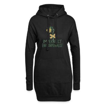 Kaputte Blume - Hoodie-Kleid - Schwarz - Vorne