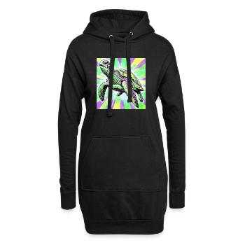 tortue - Sweat-shirt à capuche long Femme - noir - Devant