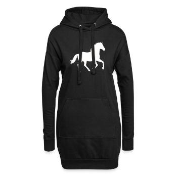 Silhouette eines wilden Pferdes - Hoodie-Kleid - Schwarz - Vorne