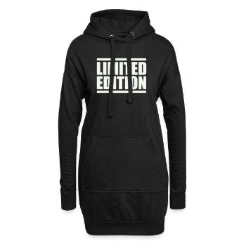 Limitierte Auflage Großbuchstaben - Hoodie-Kleid - Schwarz - Vorne