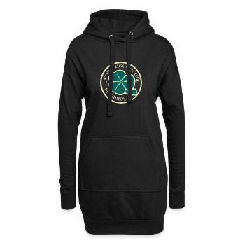 Trèfle Beige Vert Fleur de la Saint-Patrick - Sweat-shirt à capuche long Femme - noir - Devant