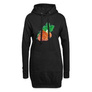 Art de la fraise - Sweat-shirt à capuche long Femme - noir - Devant