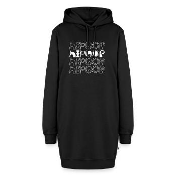 Répétition de la musique hip-hop - Sweat-shirt à capuche long Femme - noir - Devant