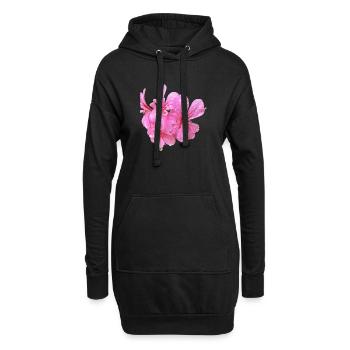 Vibrant_Pink_Geranium_Flowers - Hoodie-Kleid - Schwarz - Vorne