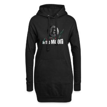 Bitcoin jusqu’à la Lune - Sweat-shirt à capuche long Femme - noir - Devant