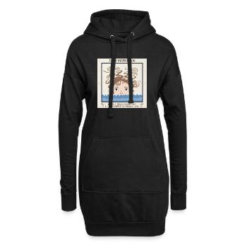 Meer der Ruhe und Gedanken - Hoodie-Kleid - Schwarz - Vorne