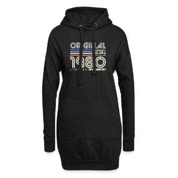 1980 Jahrgang Vintage Retro Geburtstag Geschenk - Hoodie-Kleid - Schwarz - Vorne
