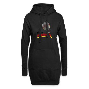 Matchball Tennis Logo – Herzform - Hoodie-Kleid - Schwarz - Vorne