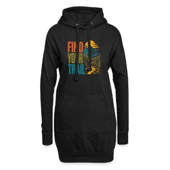Montagnes - Trouvez votre sentier - Sweat-shirt à capuche long Femme - noir - Devant